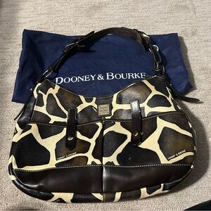 Dooney and Bourke Giraffe Pattern Hobo-style Purse with Dustbag